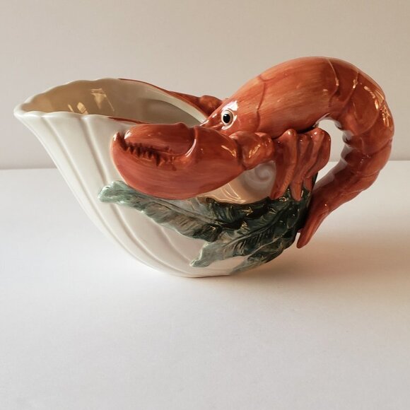 Fritz & Floyd Classics Fish Market Lobster Gravy Boat Fish Market Pattern - Picture 1 of 7